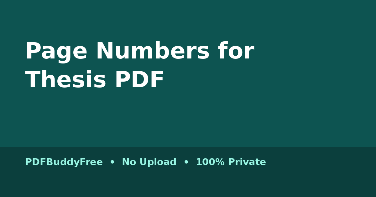 Add page numbers to thesis PDF guide visual — number your thesis correctly, free, no upload