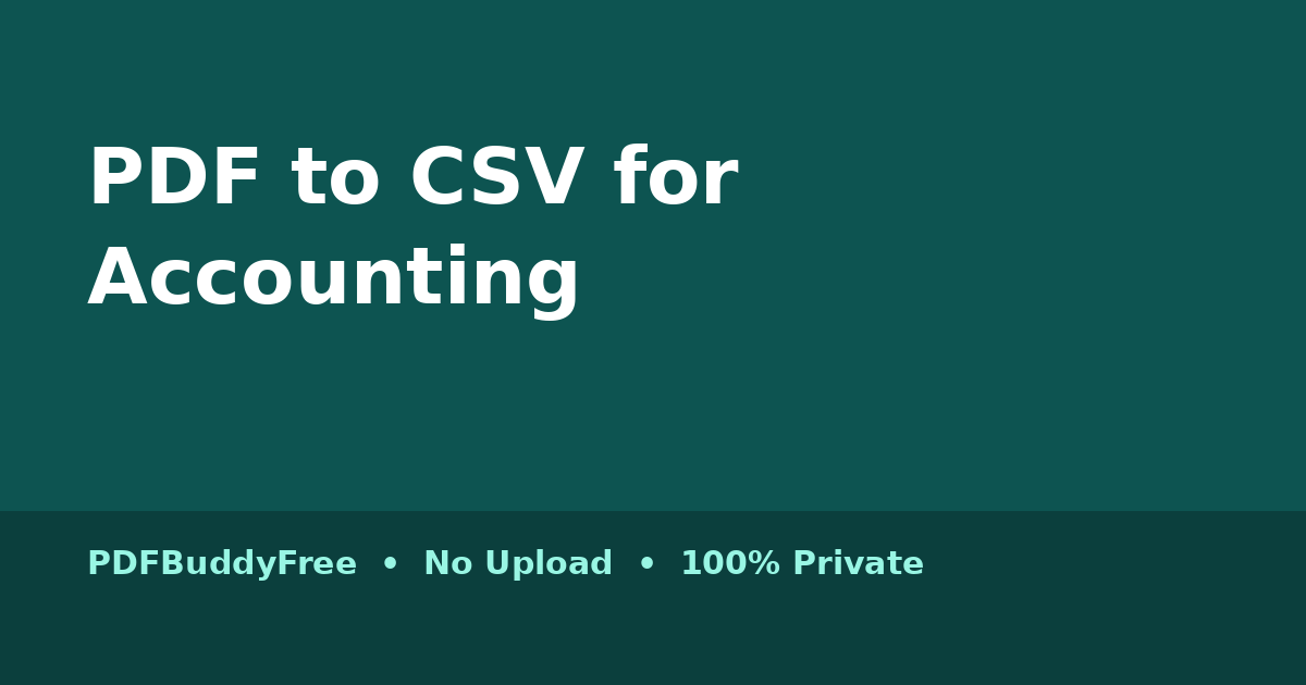 PDF to CSV for accounting tool visual — convert PDF tables to CSV free, no upload, 100% private